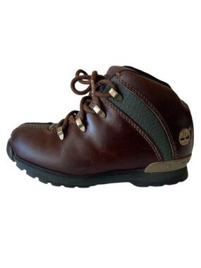 Kids Timberland Brown Leather Hiking Boots Size 11.5 Toddler